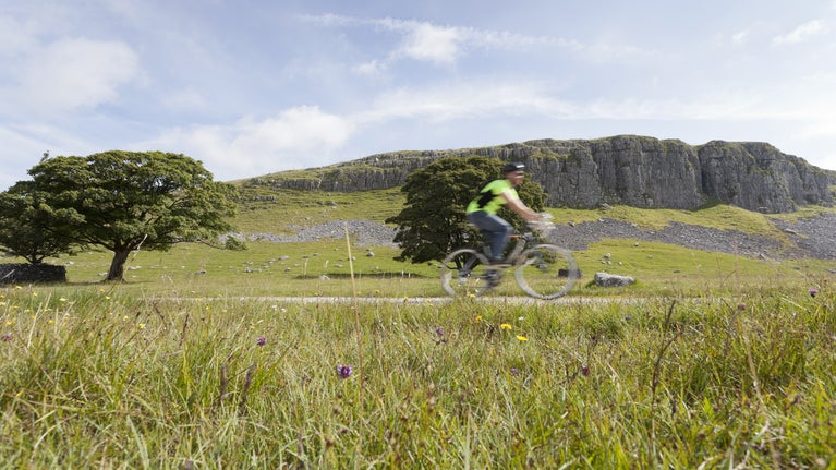Cyclist at Malham Tarn